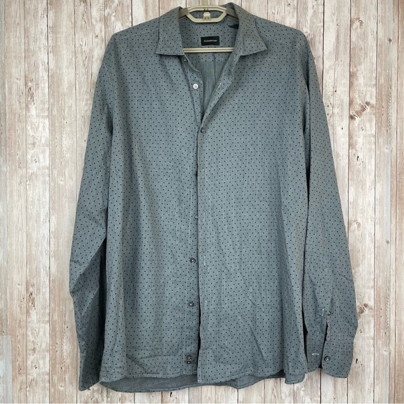 Ermenegildo Zegna Polka Dot Print Long Sleeve Button Front Shirt Size XXL Men - Picture 1 of 10